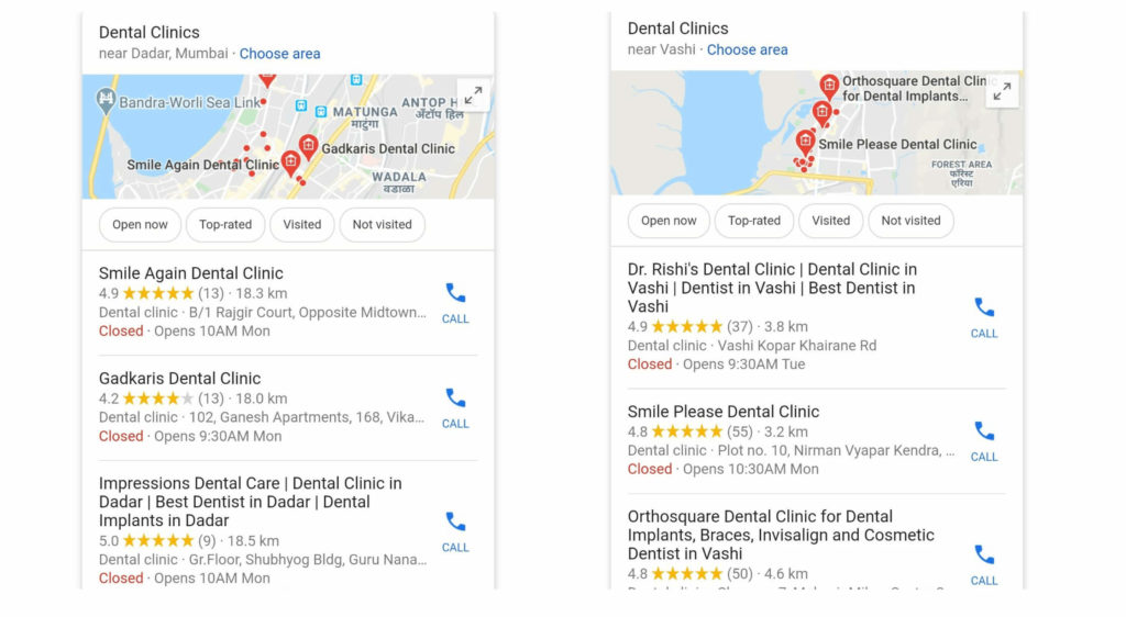 Local seo from digital marketing for dental clinic